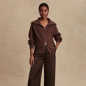 NWT Varley Enrico Knit Jacket in Coffee Bean